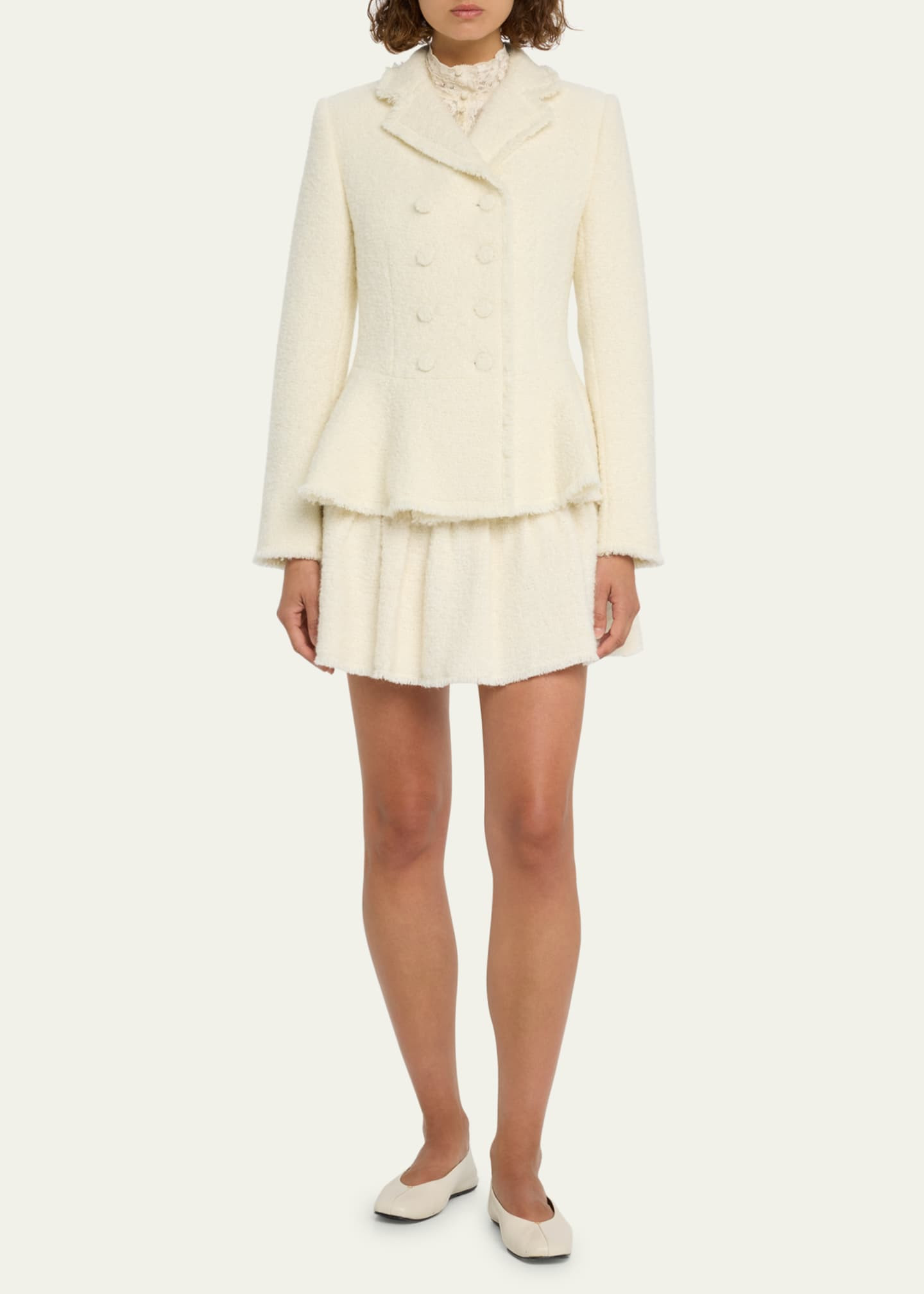 LoveShackFancy Tarot Textured Mini Circle Skirt | Bergdorf Goodman