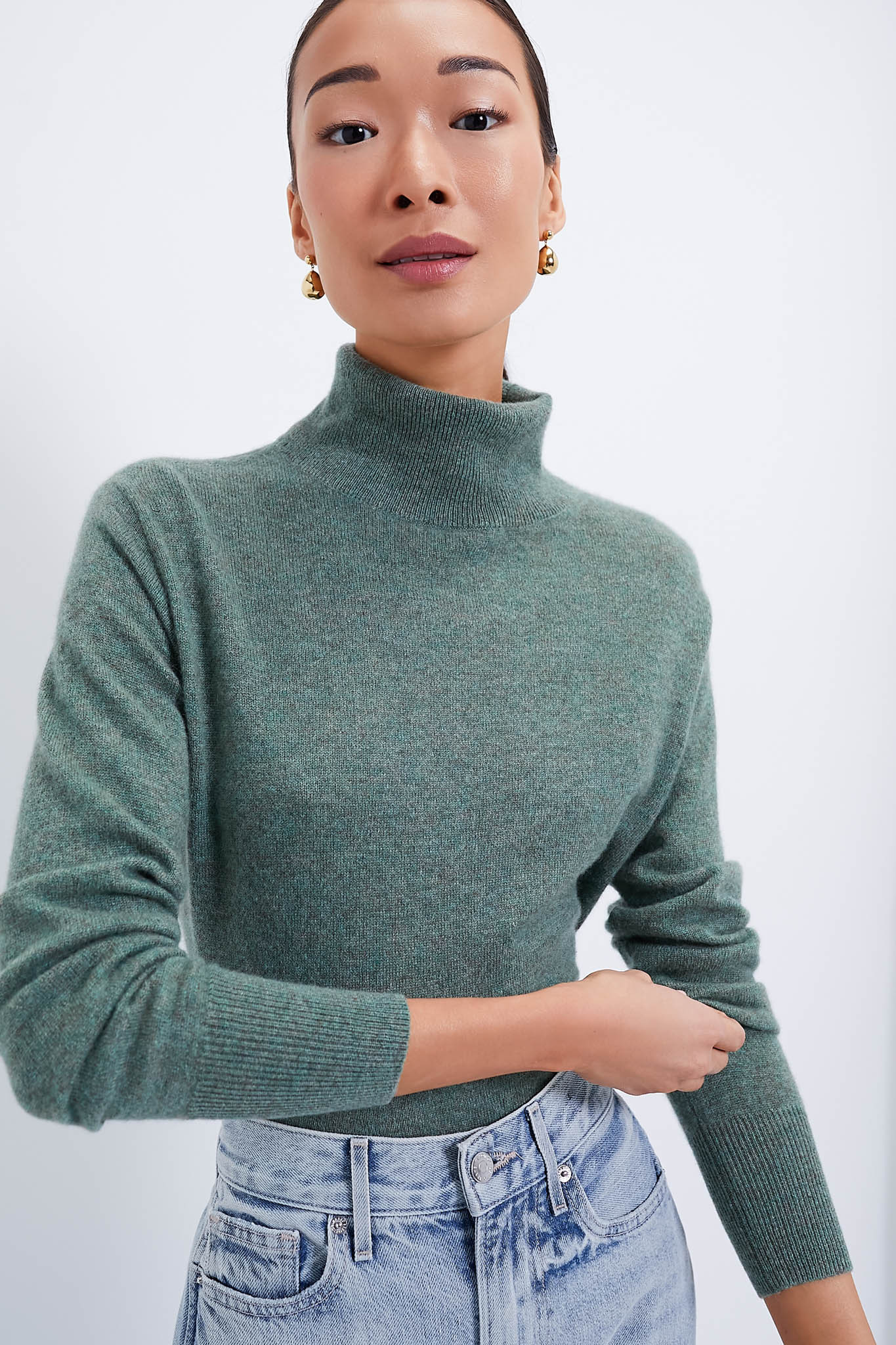Pine Green Cashmere Turtleneck Sweater | Tuckernuck (US)
