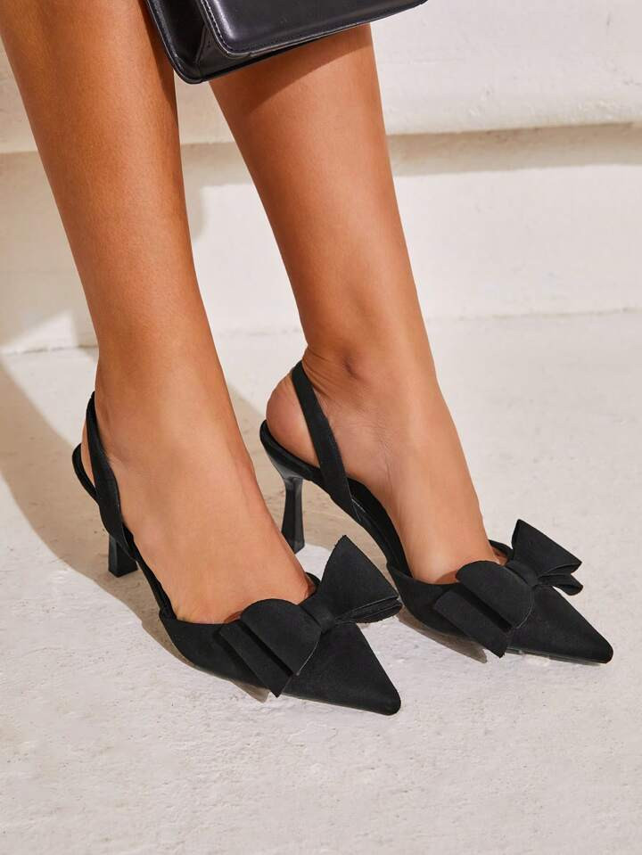 CUCCOO CHICEST Fashionable High Heel Shoes With Bowknot, Graduation Heel, Prom Heels For Summer E... | SHEIN