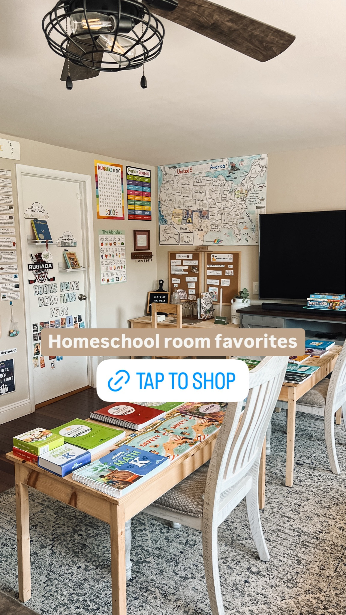 Homeschool room set up 🤍🔗✏️🧺

#LTKSaleAlert #LTKHome #LTKFindsUnder100