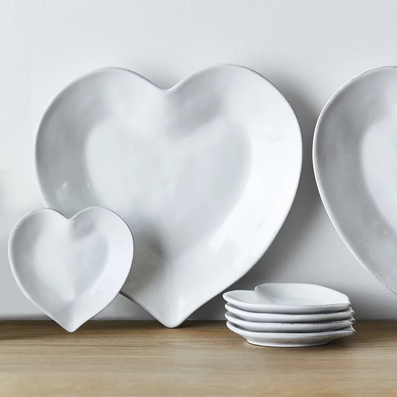 Porto Stoneware Heart Dinner Plate | The White Company (UK)