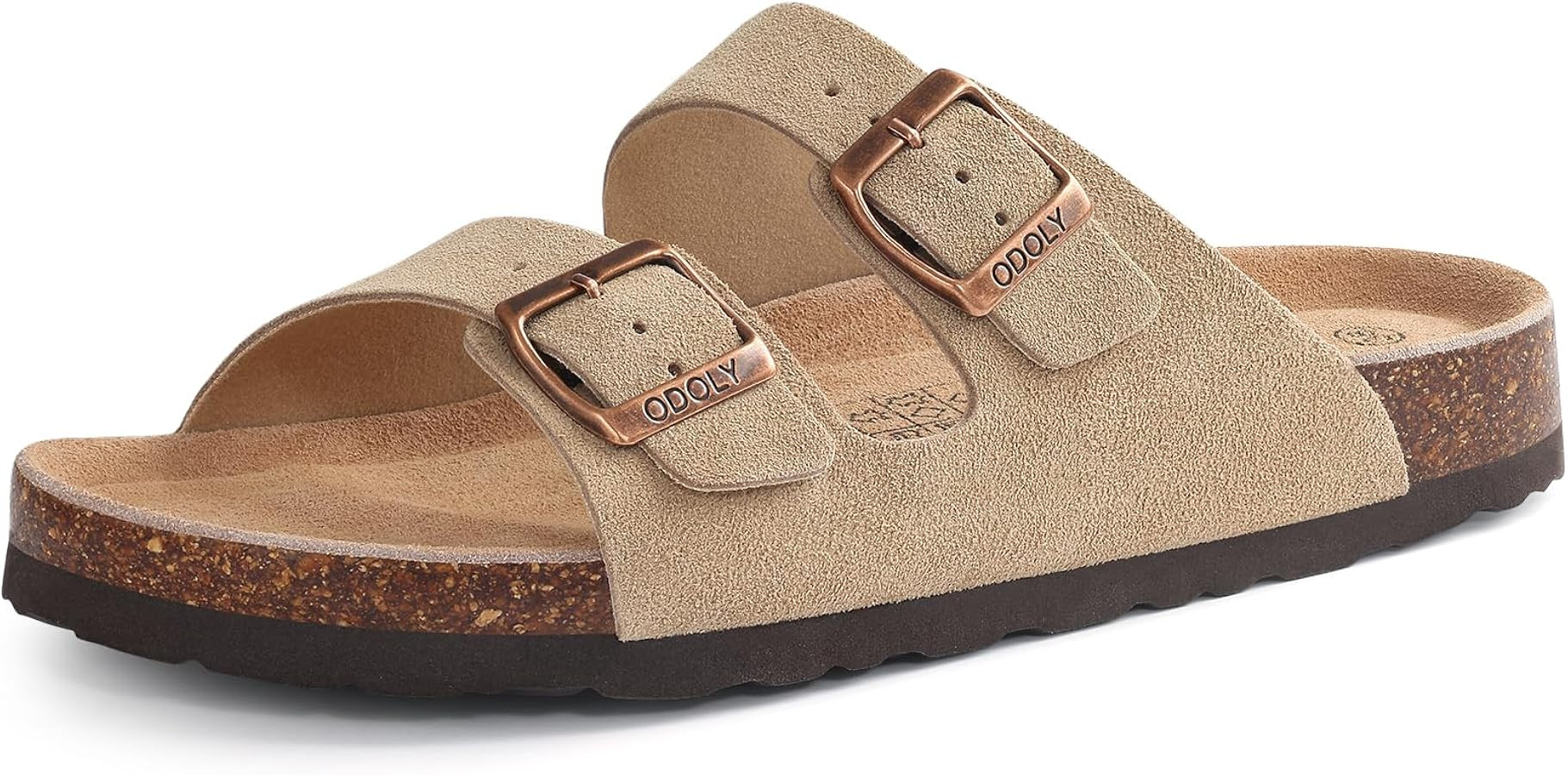Women's Cork Footbed Slide Sandal, Arch Support Summer Outdoor Sandals with Adjustable Buckle | Amazon (US)