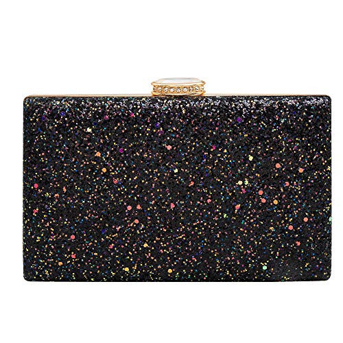 CARIEDO Women's Sparkling Clutch Purse Elegant Glitter Evening Bags Bling Evening Handbag for Dance Wedding Party Prom Bride(black) | Amazon (US)