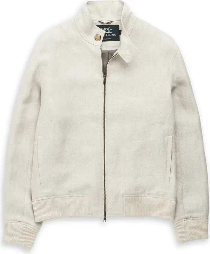 Stavely Linen Zip-Up Bomber Jacket | Nordstrom