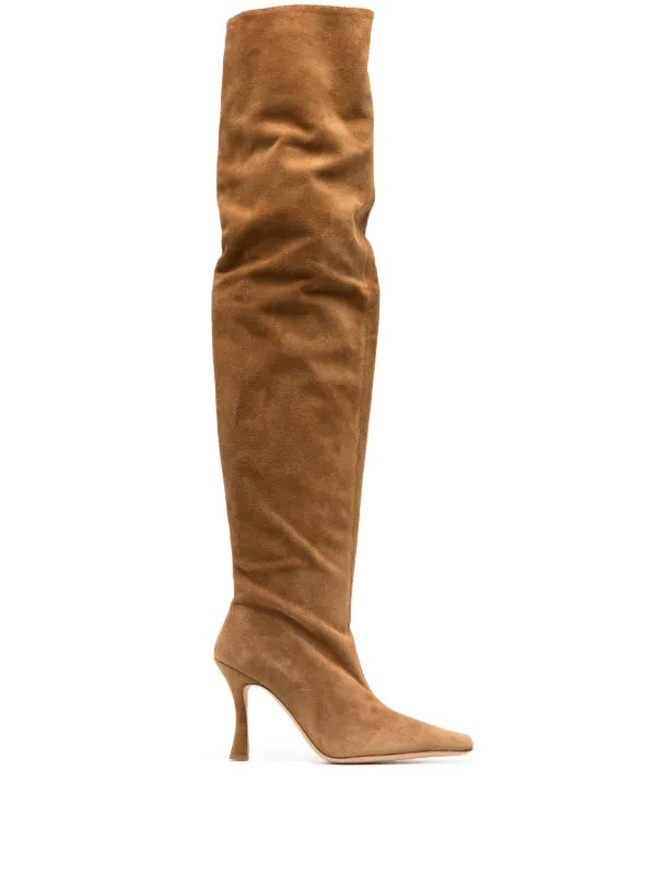 STAUD Cami 95mm Suede Boots - Farfetch | Farfetch Global