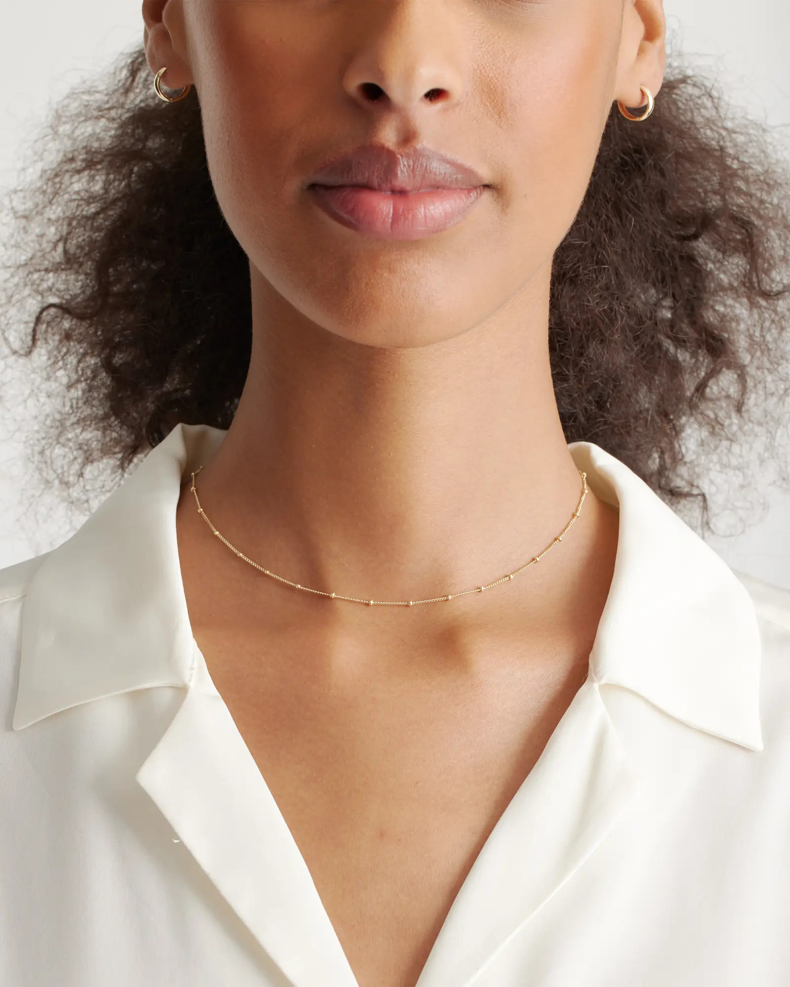14k Gold Station Bead Choker in Yellow Gold | Quince
