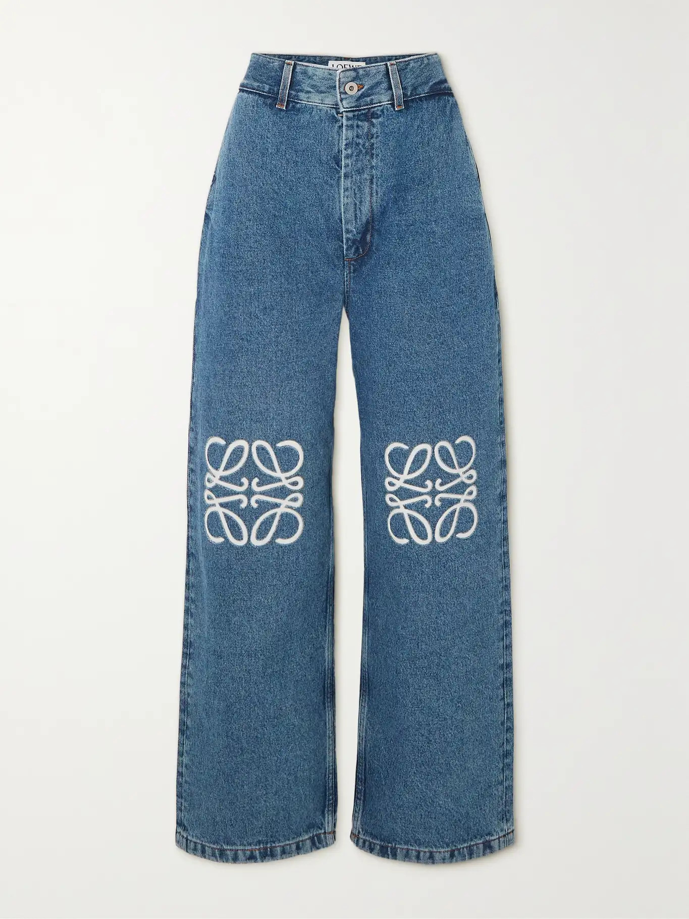 LOEWE Anagram appliquéd high-rise wide-leg jeans | NET-A-PORTER (US)