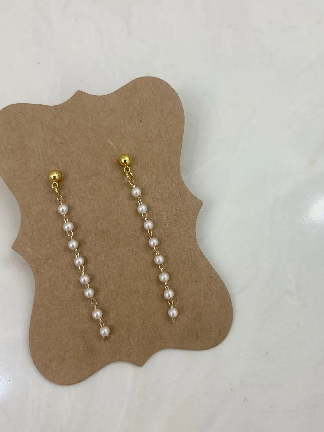 Pearl Chain Duster Drop Earrings - Etsy | Etsy (US)