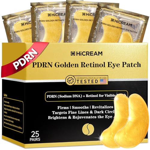 PDRN Under Eye Patches, 25 Pairs Retinol & Caffeine Eye Mask, Collagen Hydrating Eye Pads for Dark Circles, Puffy Eyes & Wrinkles – Eye Treatment Skincare Gift for Men & Women | Amazon (US)