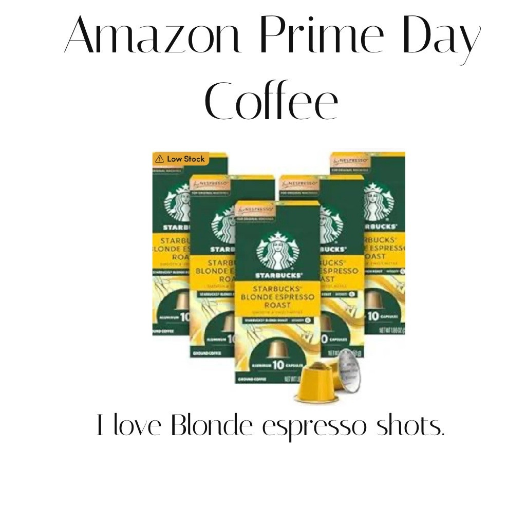 Amazon Prime Coffee time. 
Starbucks Blonde Nespresso Pods are restock. Love these!!

#LTKOver40 #LTKSeasonal #LTKfoodie