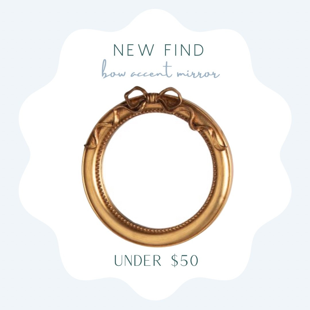 Gorgeous gold round bow detail mirror under $50!