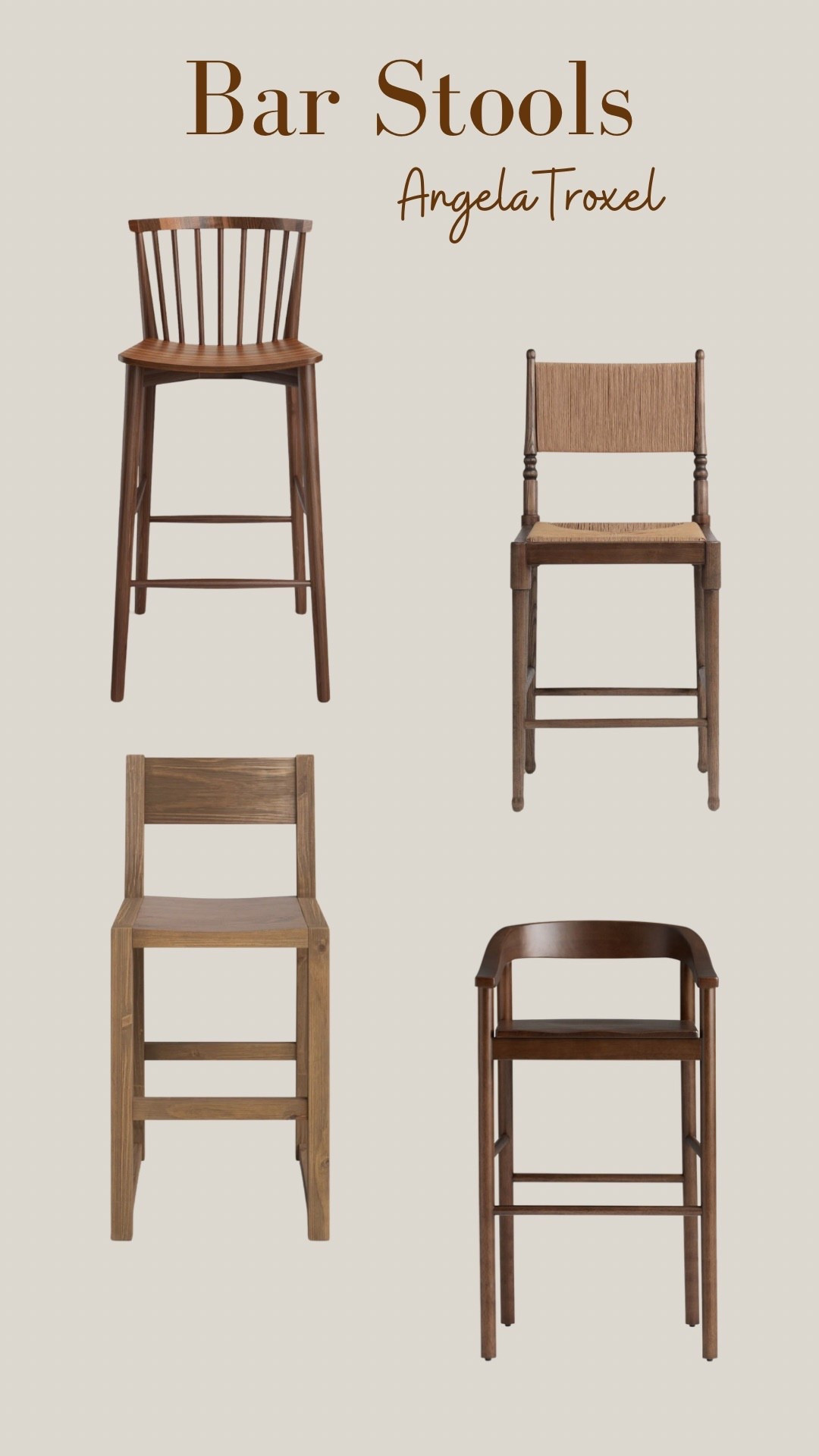 Bar stools, kitchen seating, chairs, walnut, wood with backs. Modern. World market, Home Depot, Wayfair, Target, pottery barn, birch lane, poly and bark, west elm. 

#LTKCyberWeek #LTKU #LTKHome