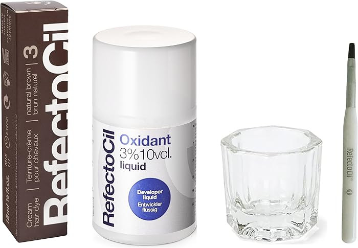 Amazon.com: RefectoCil Natural Brown (#3) Hair Tinting Kit Includes Cream Hair Dye + Liquid Oxida... | Amazon (US)