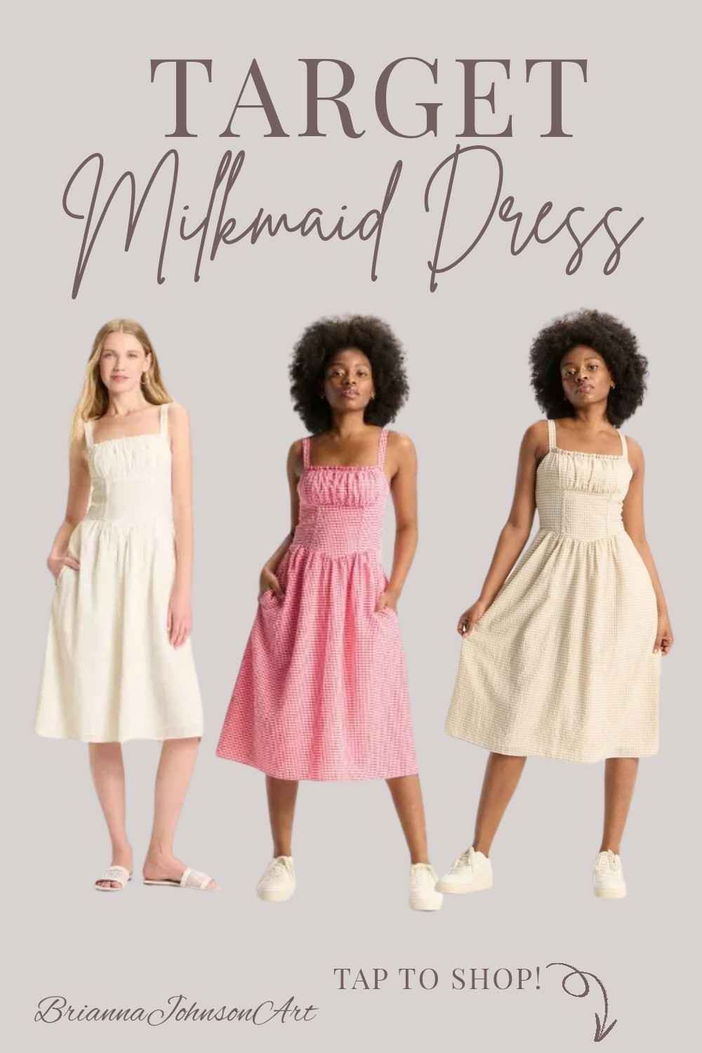 Affordable milkmaid dresses from Target! This dress comes of white, cream gingham, and red gingham!

#LTKSeasonal #LTKFindsUnder50 #LTKStyleTip