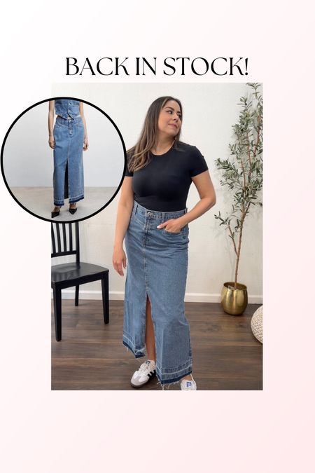 this denim maxi skirt is back in stock and if you spend over $200 and use code extra30 for 30% off

#LTKstyletip #LTKFind #LTKsalealert