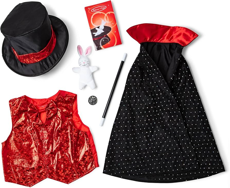 Melissa & Doug unisex-children Magician Role Play Costume Set - Includes Hat, Cape, Wand, Magic T... | Amazon (US)