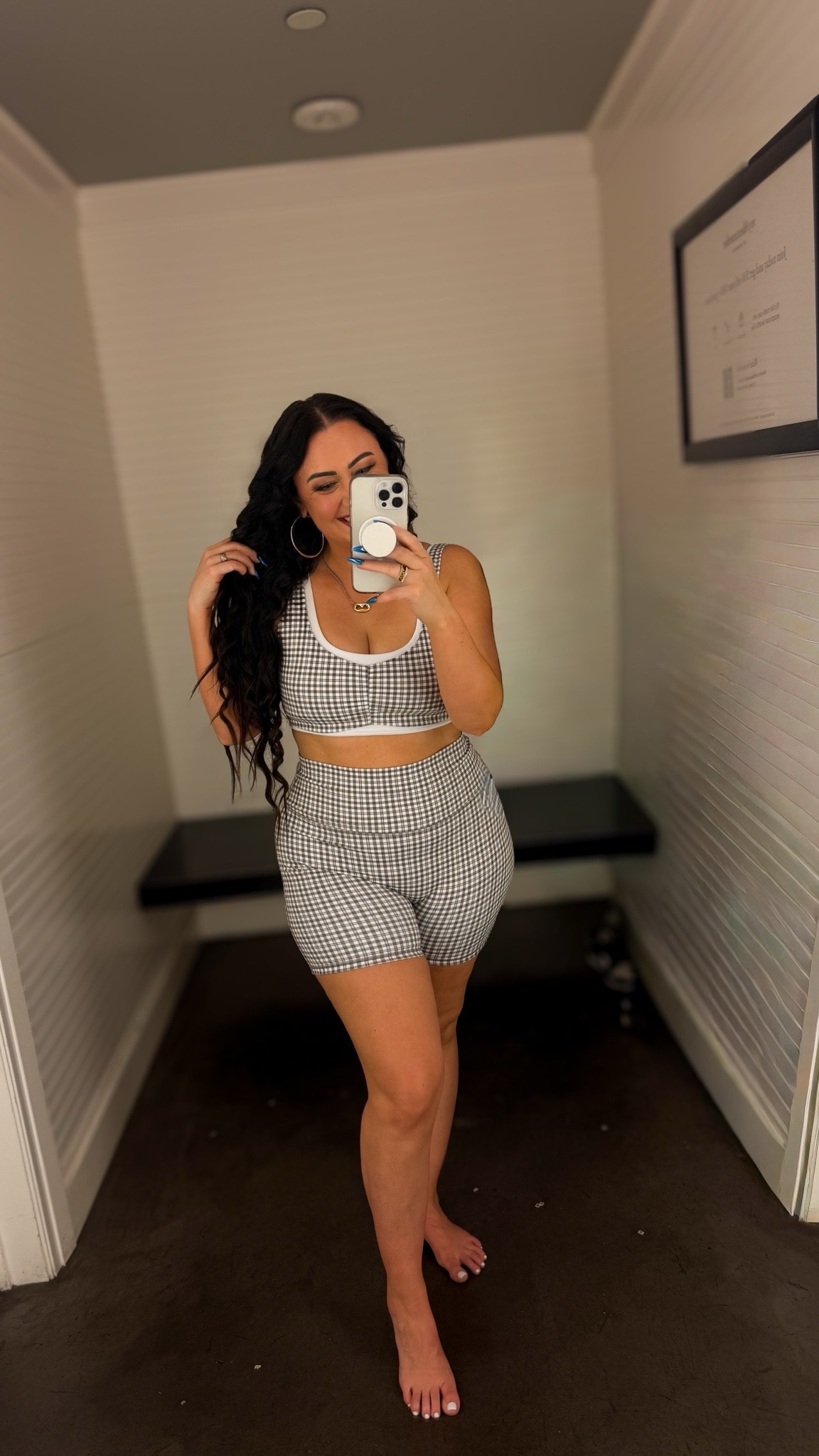 Top large 
Bottoms XL ￼(could go down a size) 

For reference I am 5’5 and 188lbs￼
￼

#LTKSeasonal #LTKMidsize #LTKootd