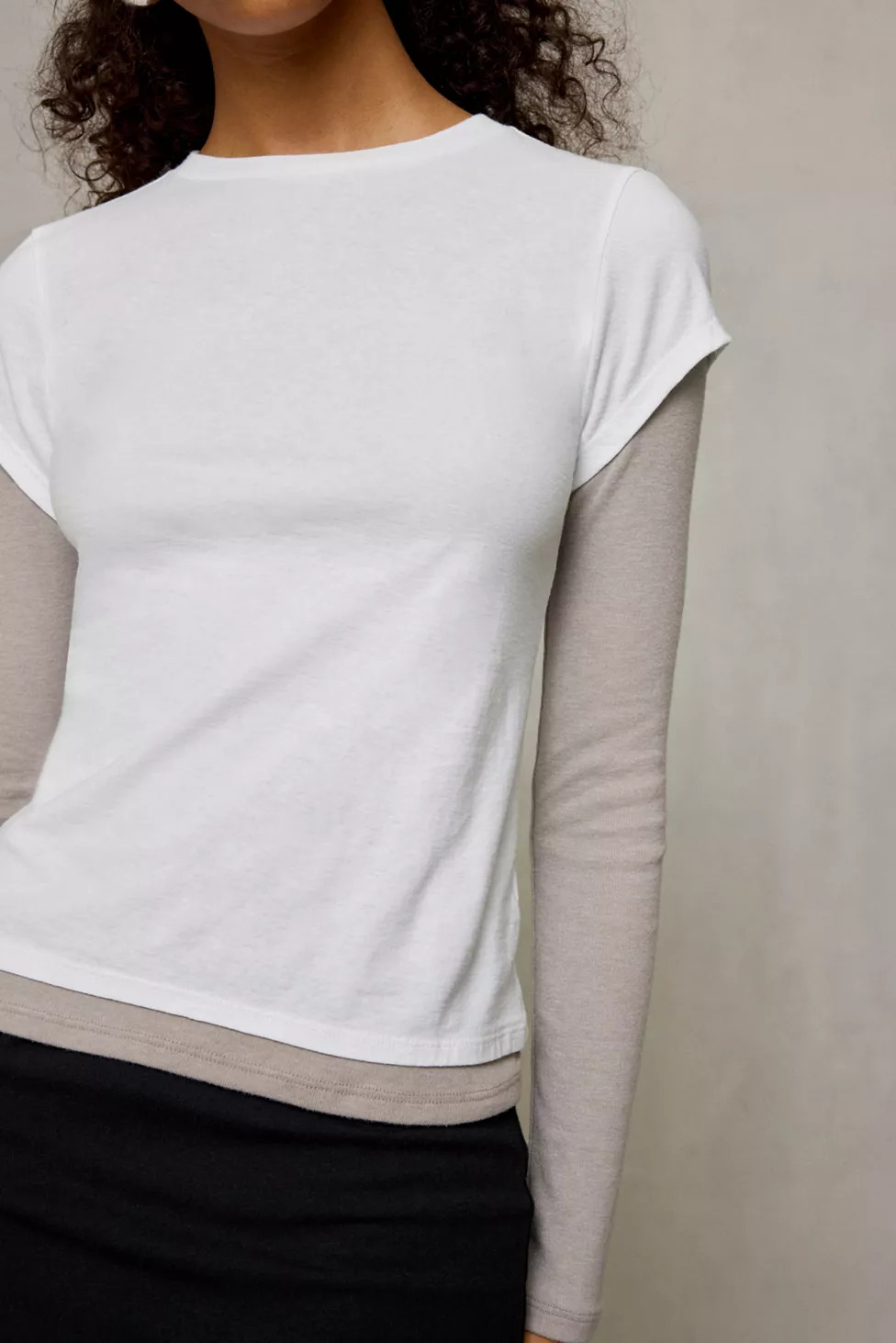 BDG Double Layer Long Sleeve Spill The Tee | Urban Outfitters (US and RoW)