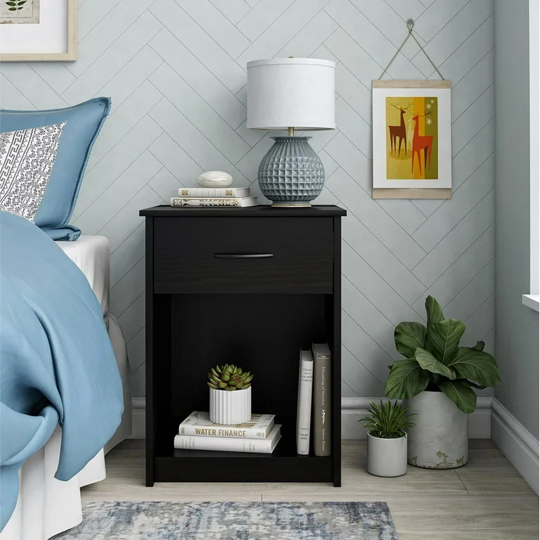 Mainstays Classic Nightstand with Drawer, Espresso | Walmart (US)