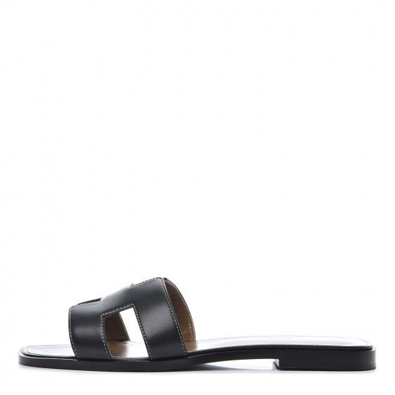 Box Calfskin Oran Sandals 39 Black | Fashionphile