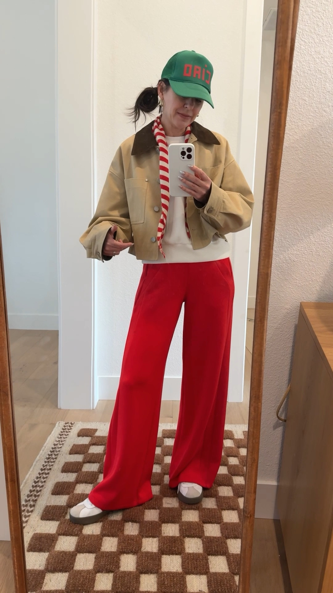 Long wide leg jeans don’t always look the best with flat boots and sneakers. Instead try a style with less than a 20 inch opening and that isn’t so long that it puddles at your ankles and crawls up your leg. Ideally your jeans should be about 1/2 to 1 inch above the ground. 

Here are some styles that work