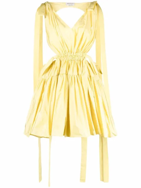 Gathered Faille mini dress | Farfetch (US)