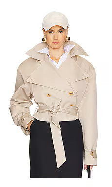 Helsa Oversized Cropped Trench in Chino from Revolve.com | Revolve Clothing (Global)
