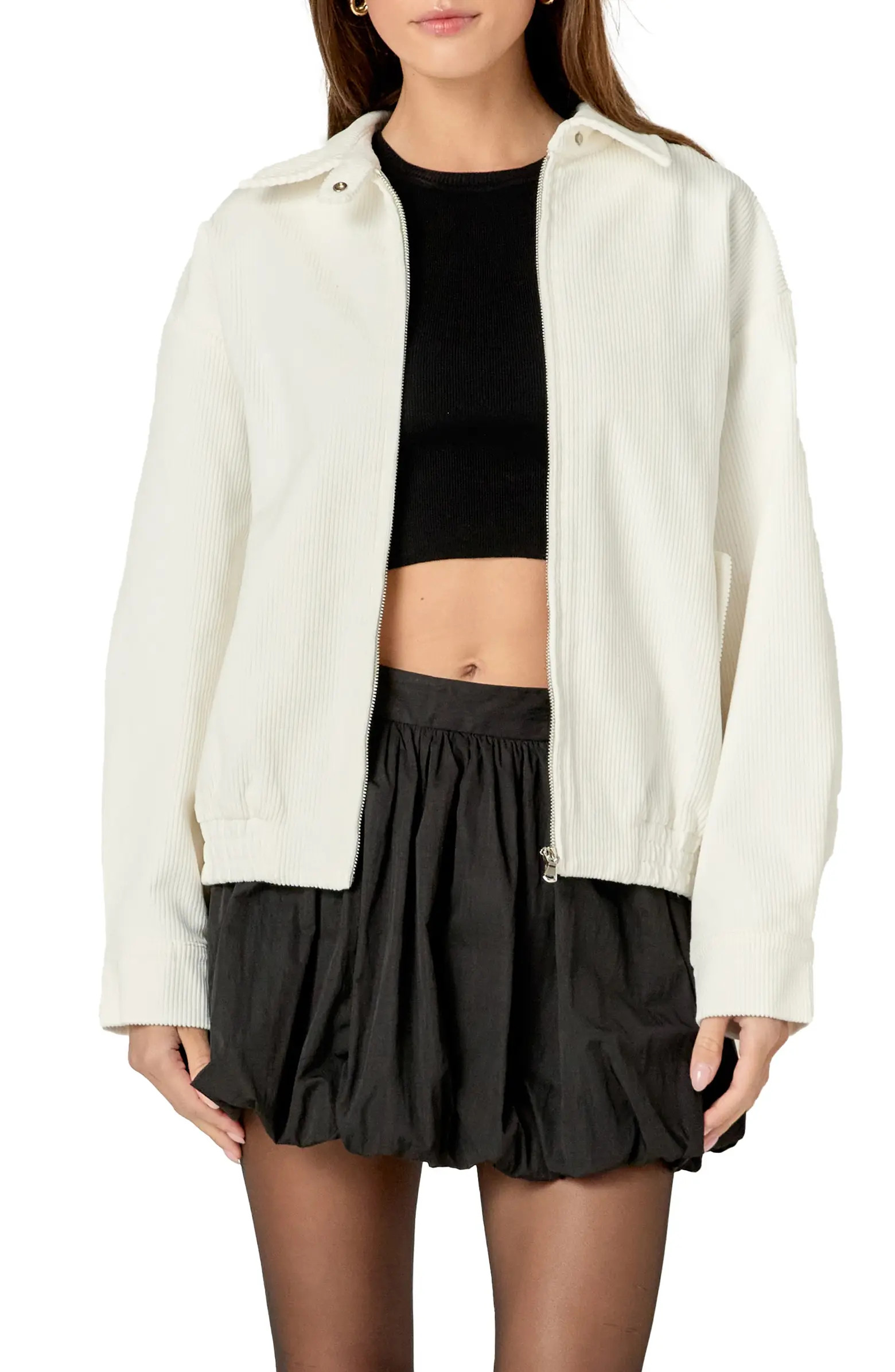 Oversize Corduroy Zip Jacket | Nordstrom