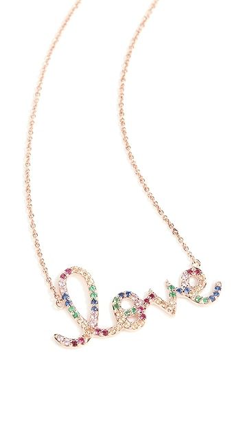 14k Gold Rainbow Love Necklace | Shopbop
