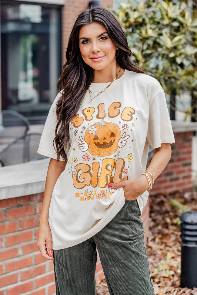 Spice Girl Retro Ivory Graphic Tee | Pink Lily