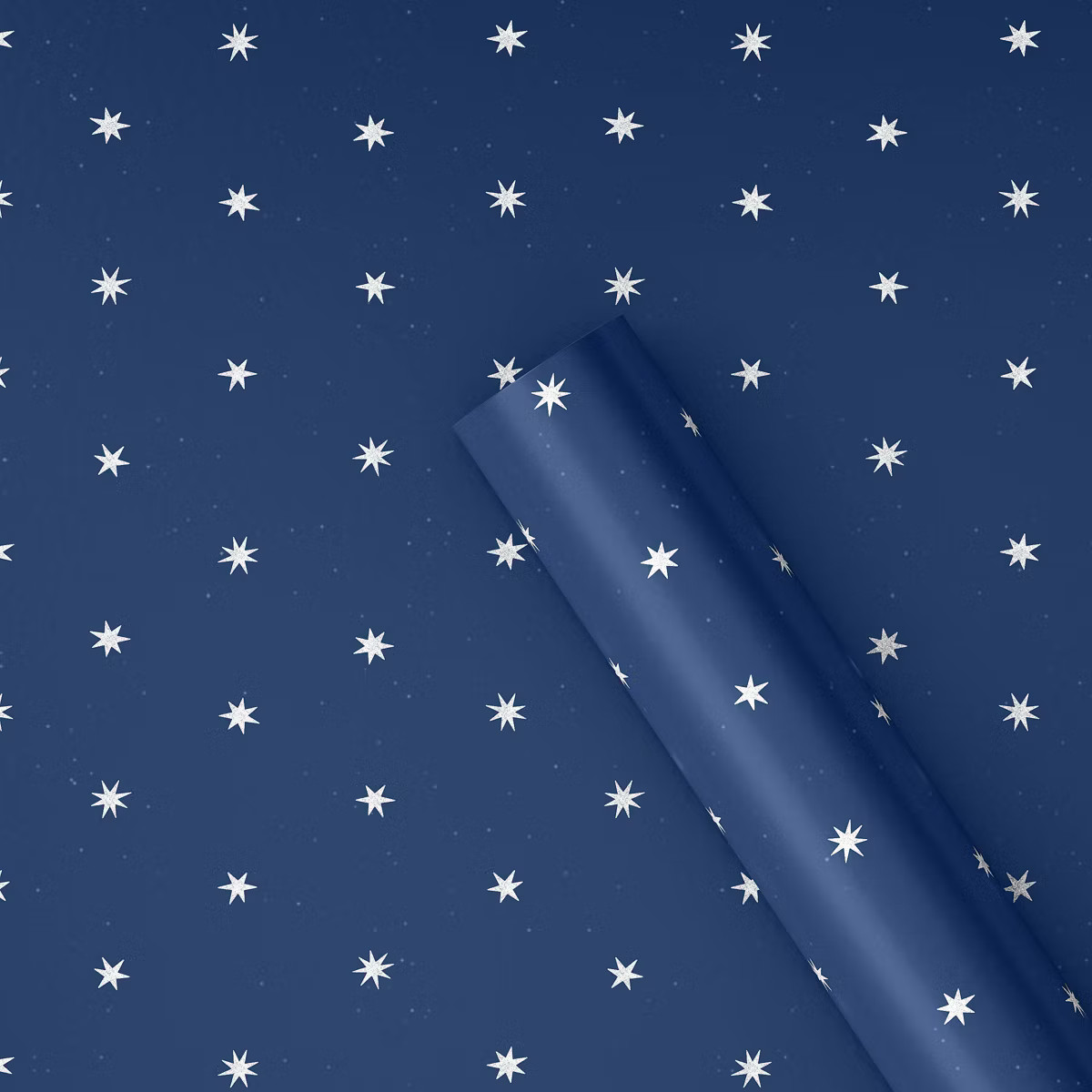 30" 25 sq ft Christmas Roll Wrap White Stars on Blue - Wondershop™ | Target