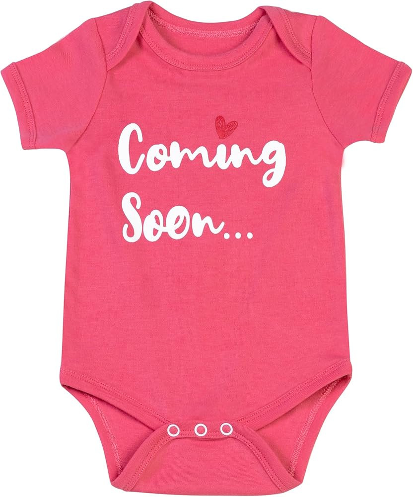 Funny Baby Outfits Unisex Newborn Baby Coming Soon Onesie Cute Rainbow Baby Clothes for New Mom P... | Amazon (US)