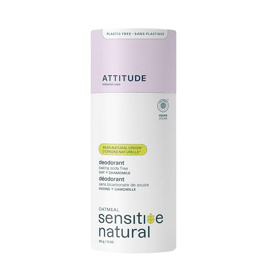 ATTITUDE Baking Soda Free Deodorant for Sensitive Skin with Oatmeal and Chamomile, EWG Verified, ... | Amazon (US)