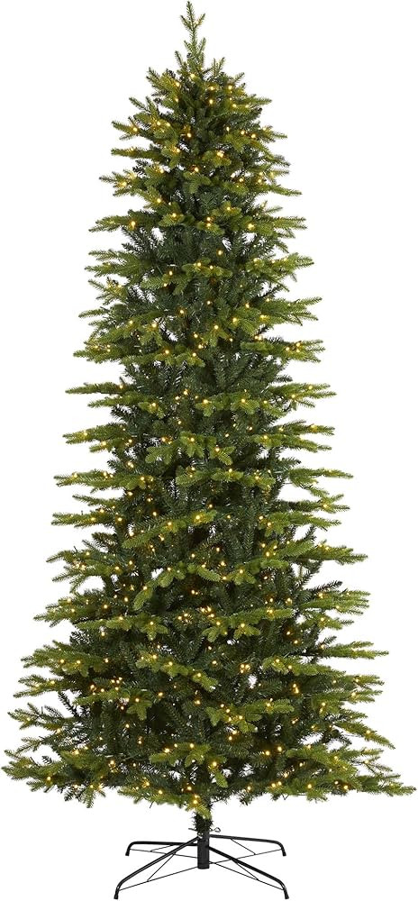 Nearly Natural 9ft. Belgium Fir “Natural Look” Artificial Christmas Tree with 800 Clear LED L... | Amazon (US)