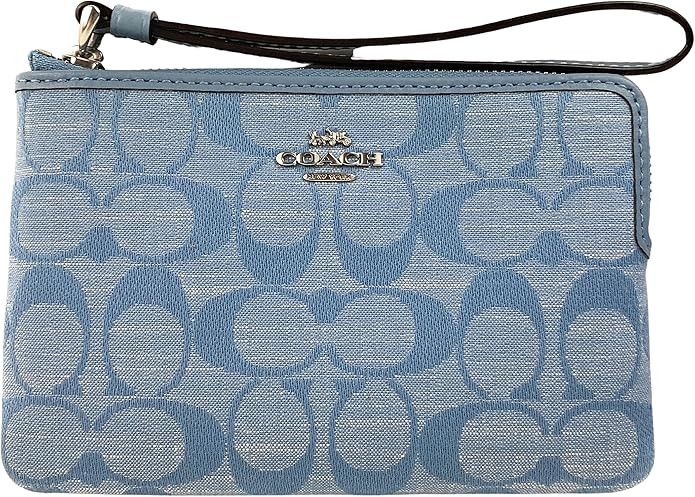 COACH Dempsey Corner Zip Wrtistlet in Signature Chambray | Amazon (US)