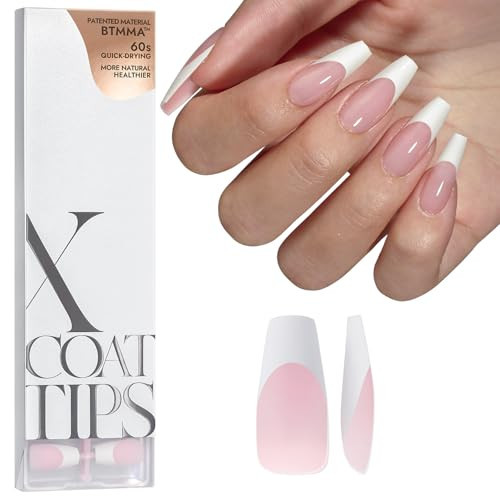 BTArtboxnails False Nail Tips - French Tip Press on Nails Pink Medium Coffin XCOATTIPS, No Need to File Fake Nails for Nail Art DIY | Amazon (US)