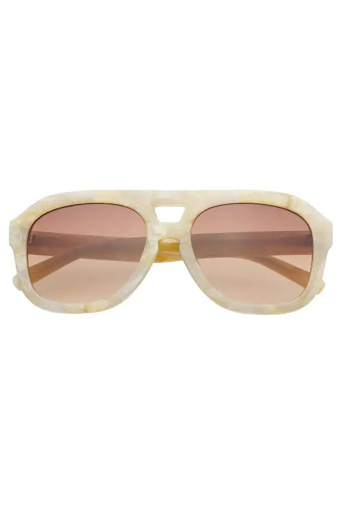FREYRS Eyewear Voyager Oversized Aviator Sunglasses in Gray Pearl at Nordstrom | Nordstrom