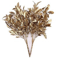 LOVENIMEN Artificial Golden Leaves Plants for Christmas Decoration, Fake Plant Grass Plant Bushes Fa | Amazon (US)