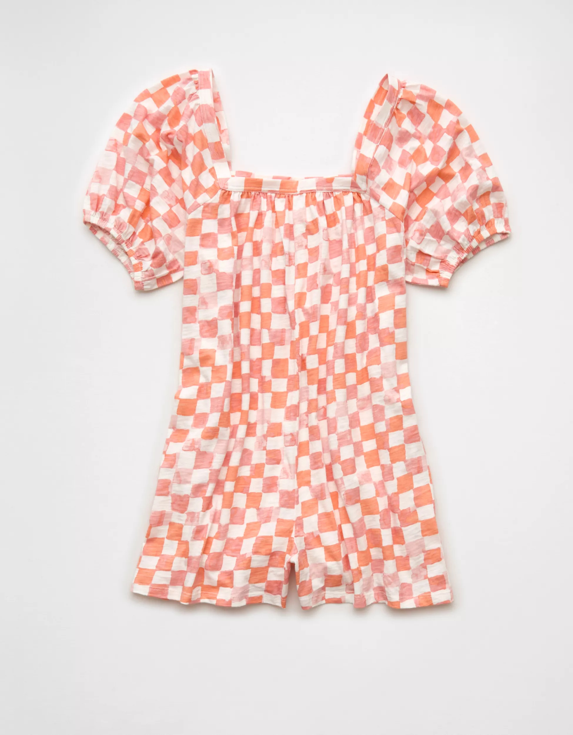 AE Sunchaser Puff Sleeve Romper | American Eagle Outfitters (US & CA)