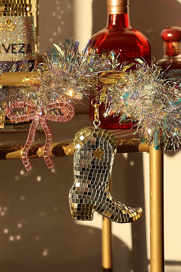 Sofiest Designs Disco Cowgirl Boot Ornament in Silver at Urban Outfitters | Urban Outfitters (US and RoW)