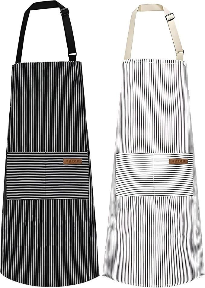 2 Pack Apron, Cooking Kitchen Aprons, Adjustable Bib Apron with 2 Pockets for Men Women Chef Apro... | Amazon (US)