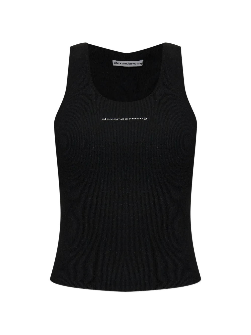 Alexander Wang logo-print ribbed tank top - Black | Farfetch Global