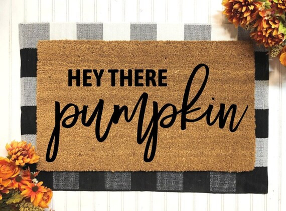 Hey There Pumpkin Fall Doormat  Hey There Pumpkin  Hello - Etsy | Etsy (US)
