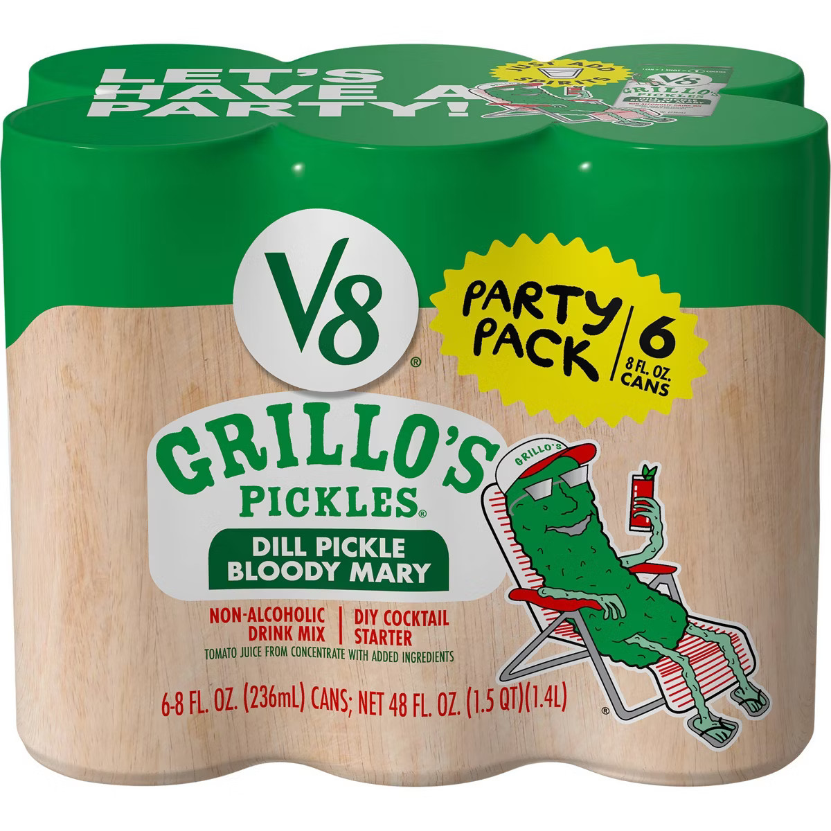 V8 Juice Bloody Mary Grillo's Dill Pickle Juice - 6pk/8 fl oz Cans | Target