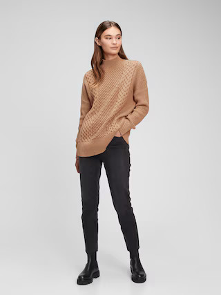 Cable Knit Mockneck Sweater | Gap (US)
