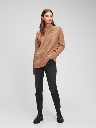 Cable Knit Mockneck Sweater | Gap (US)