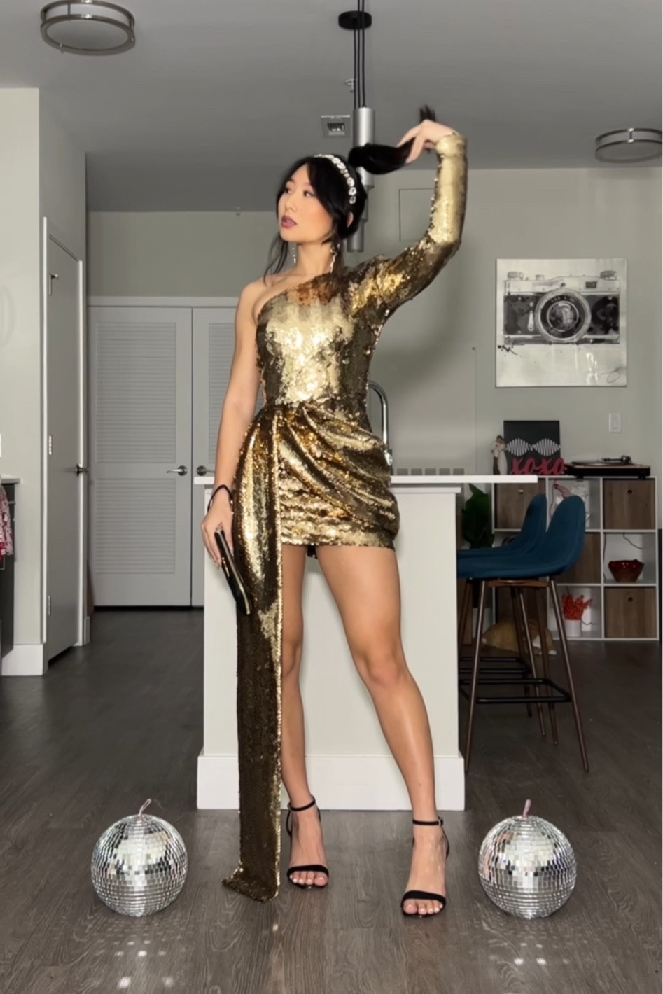 forever unique gold dress RENT main image 0