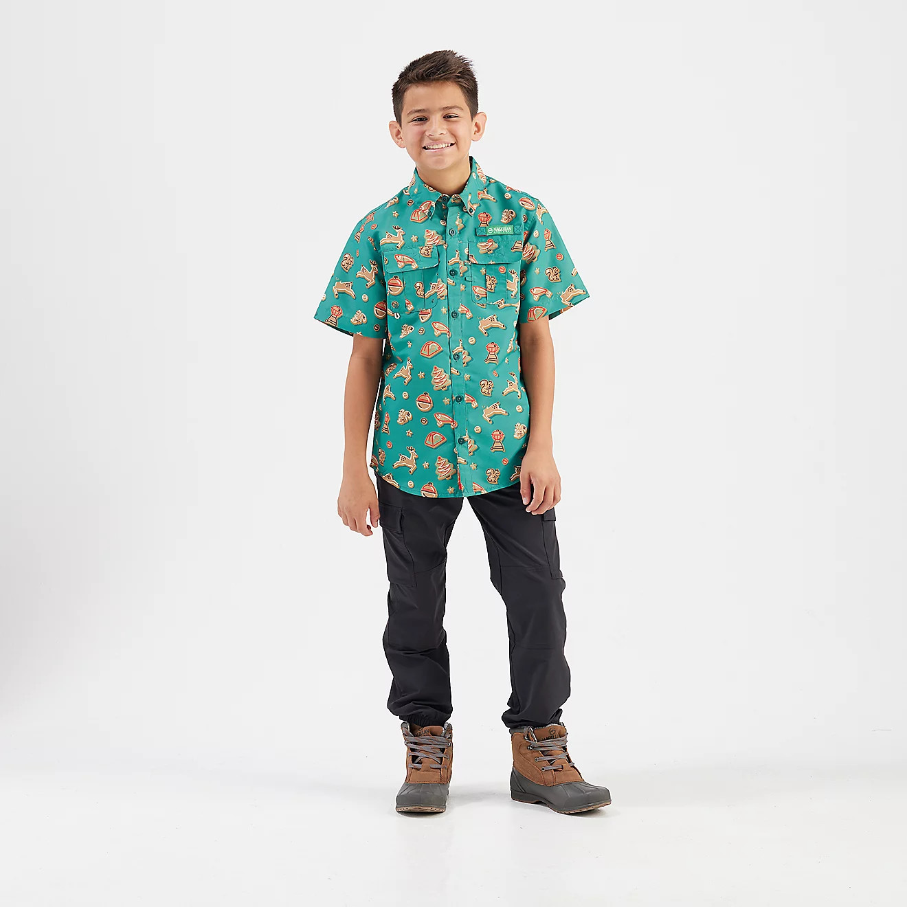 Magellan Outdoors Boys' Laguna Madre Holiday Cookies Fishing Shirt | Academy Sports + Outdoors