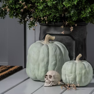 Falloween Small Sheltered Porch Pumpkin Green Halloween Decorative Sculpture - Hyde & EEK! Boutiq... | Target