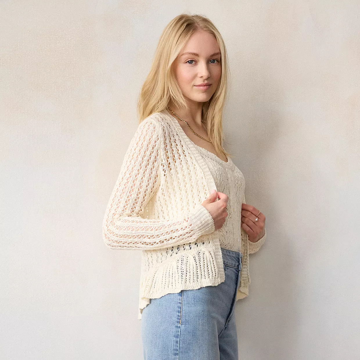 Women's LC Lauren Conrad Flounce Ruffle Cardigan | Kohl's